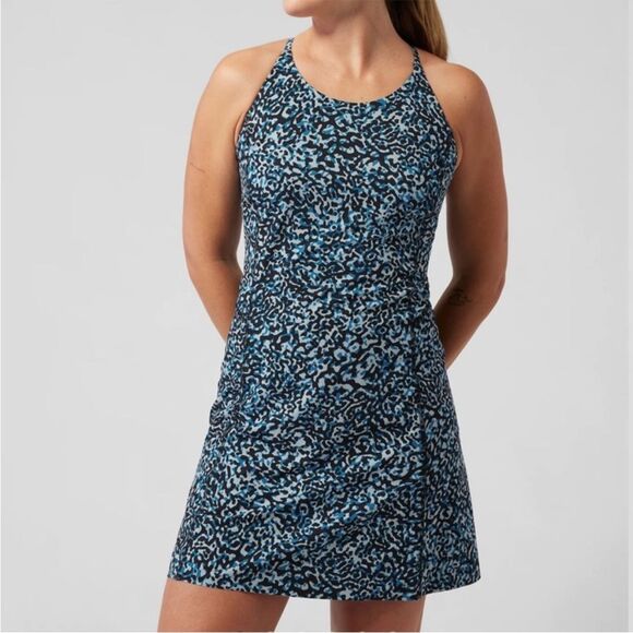 Athleta Infinity Printed Dress Skort Romper One Piece Racerback Size Medium - Picture 1 of 9